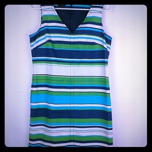 Talbots Petites Navy Green Dress 8P